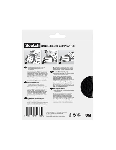 Tira para agrupar a medida, negro, 38,1 mm x 9,1 m