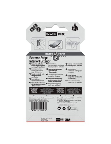 Tira adhesiva doble cara, extreme, negra,...