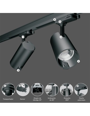 Foco proyector ia 30 w 2700 k - 6500 k 24° negro