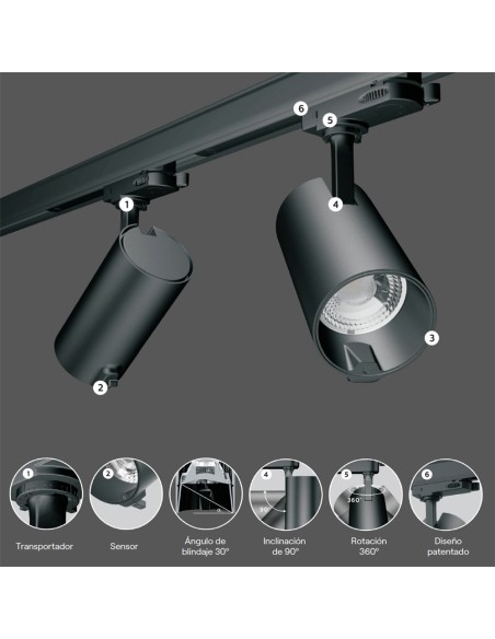 Foco proyector ia 30 w 2700 k - 6500 k 24° negro