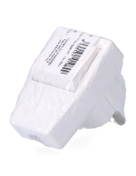Clavija con t/t (schuko) + interruptor 10 a 250 v, blanca, 40 x 65 x 62 mm (retractilado)