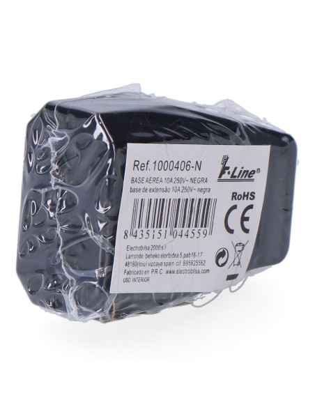 Base aerea negra 10 a 250 v (retractilado)