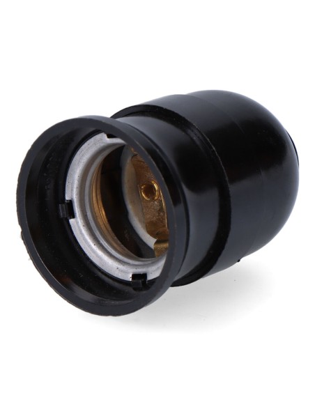 Portalámparas baquelita interior cerámico e27, 4 a 230 v, negro, ø43 x 65 mm (retractilado)