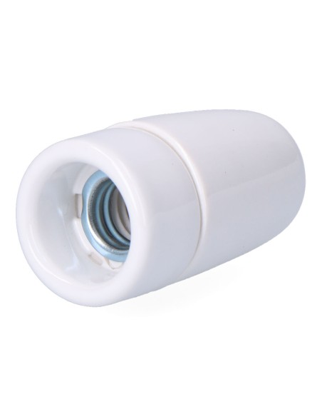 Portalámparas cerámico vintage e14, 60 w 250 v, blanco, ø35 x 60 mm (retractilado)