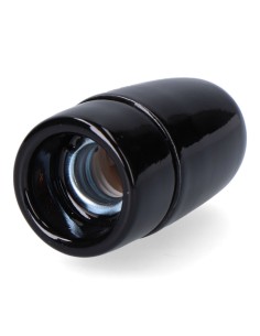 Portalámparas cerámico vintage e14, 60 w 250 v, negro, ø35 x 60 mm (retractilado)
