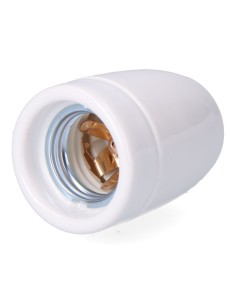 Portalámparas cerámico vintage e27, 100 w 250 v, blanco, ø47 x 59 mm (retractilado)
