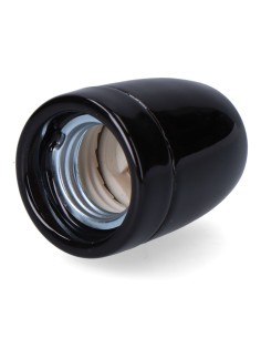 Portalámparas cerámico vintage e27, 100 w 250 v, negro, ø47 x 59 mm (retractilado)
