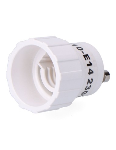 Convertidor de gu10 a e14, 2 a 230 v, blanco, ø29 x 40 mm (retractilado)