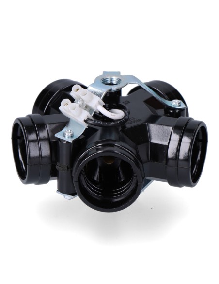 Portalámparas múltiple, 5 portalámparas e27, m10, 4 a 250 v, negro (retractilado)