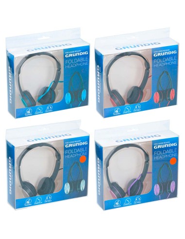 Auriculares plegables, pvc, 1,2 m. colores...