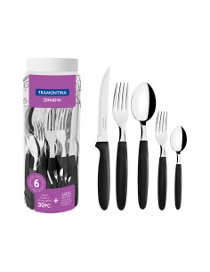 Cubertería 30 piezas negro 2