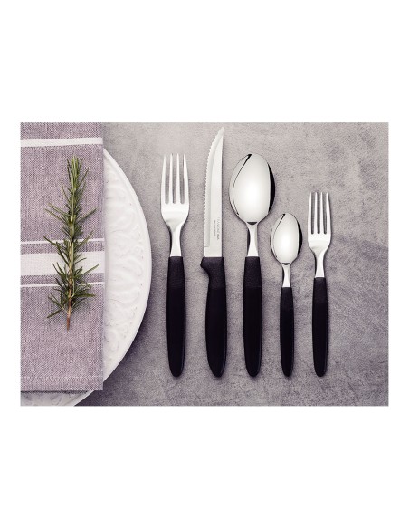 Cubertería 30 piezas negro