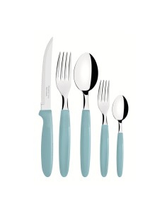Cubertería 30 piezas azul
