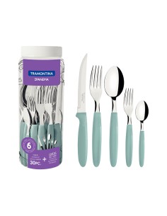 Cubertería 30 piezas azul 2