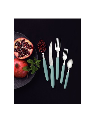 Cubertería 30 piezas azul