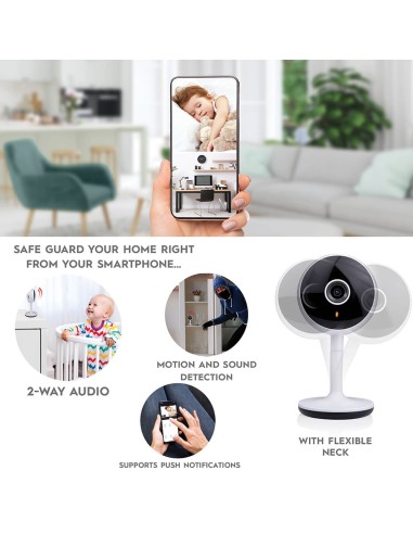 Cámara fija para interior smart, wifi, 230 v,...