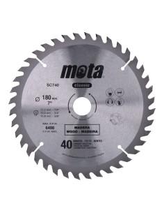 Sierra circular widia ø180mm 40 dientes clp18 sc740 mota