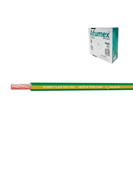 Cablecillo h07z1-k(as) 6,0 mm² amarillo/verde euro/m