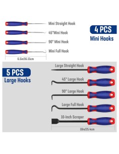 Puas y ganchos de precisión, juego de 9 piezas 2