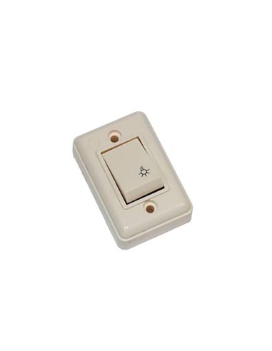 Pulsador superficie 6 a 250 v blanco marfil (retractilado)