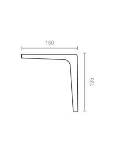 Escuadra clasica plm01 blanca 150 x 125 mm 2