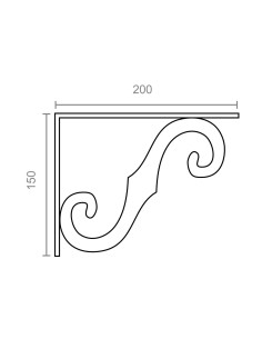 Escuadra ornamental plm05 negro 200 x 150 mm 2