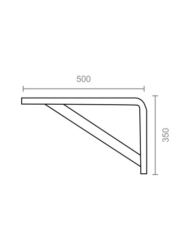 Escuadra reforzada plm04 blanco 500 x 350 mm