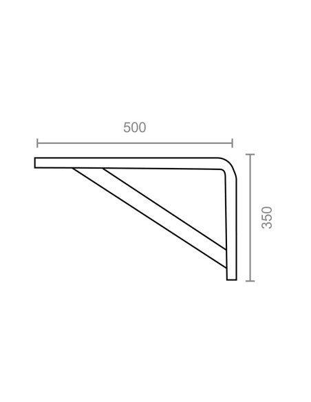 Escuadra reforzada plm04 gris 500 x 350 mm