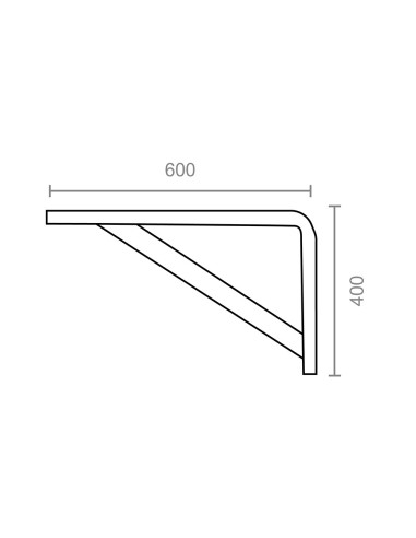 Escuadra reforzada plm04 gris 600 x 400 mm