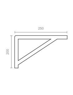 Escuadra reforzada plm04 negro 250 x 200 mm 2