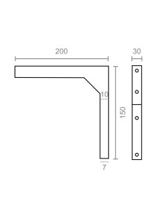 Escuadra super plm03 blanca 200 x 150 mm 2