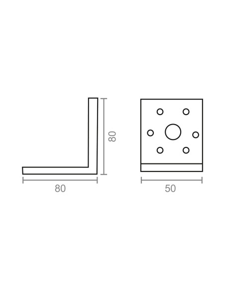 Angulo pesante an13 zincado 80 x 80 x 50 mm