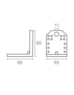 Ángulo pesante an16 zincado 85 x 85 x 65 mm 2