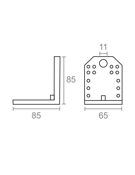 Ángulo pesante an16 zincado 85 x 85 x 65 mm