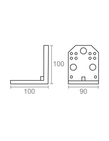 Ángulo pesante an17 zincado 100 x 100 x 90 mm