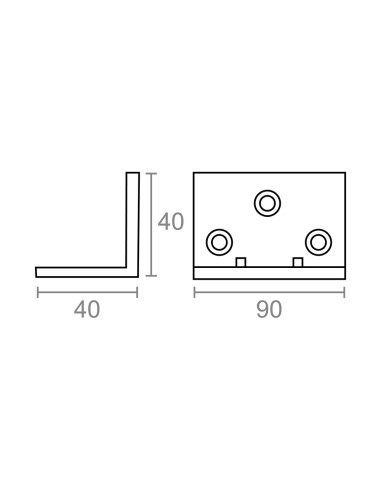 Angulo refuerzo an09 zincado 40 x 40 x 90 mm