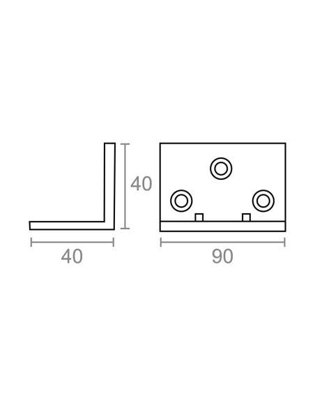 Angulo refuerzo an09 zincado 40 x 40 x 90 mm