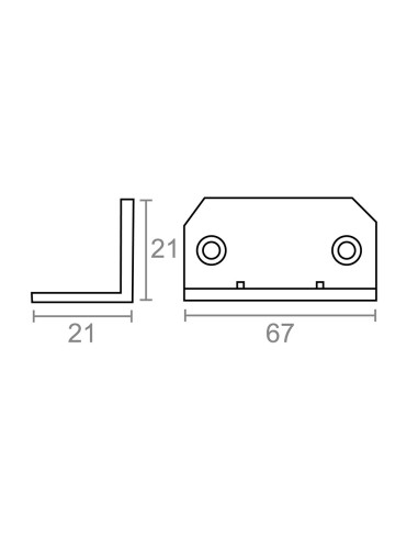 Ángulo refuerzo an07 zincado 21 x 21 x 67 mm