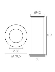Base candado cruceta para suelo cn15 cromo brillo 2