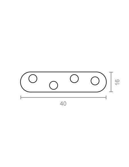 Placa recta union plc01 bicromatado 40 x 16 mm