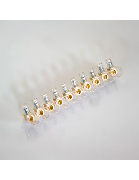 Regleta ciega transparente 10 polos 4 mm²