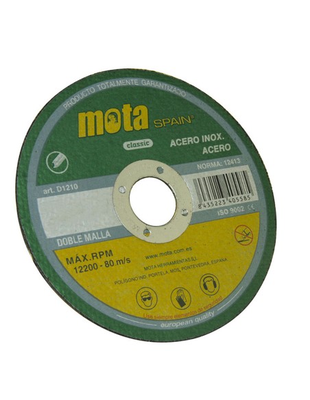 Disco corte acero inox ø180x1,6x22,23mm d1816 mota