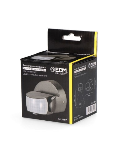 Sensor de movimiento y crepuscular 15 m ip65 negro
