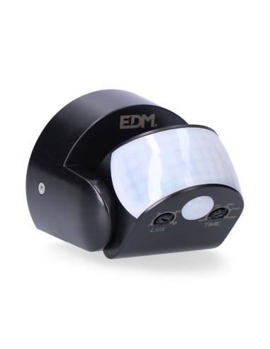 Sensor de movimiento y crepuscular 15 m ip65 negro