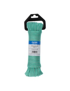 Cordón trenzada polipropileno verde / blanco, calibre 4,5 mm x 25 m