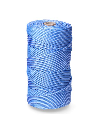 Cordón trenzado polipropileno azul / blanco, calibre 5 mm x 200 m
