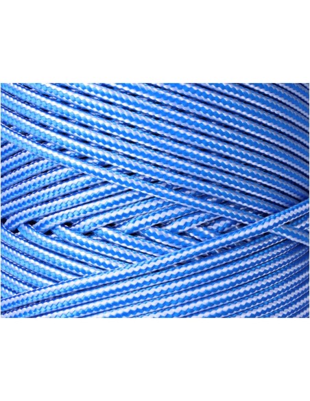 Cordón trenzado polipropileno azul / blanco, calibre 5 mm x 200 m