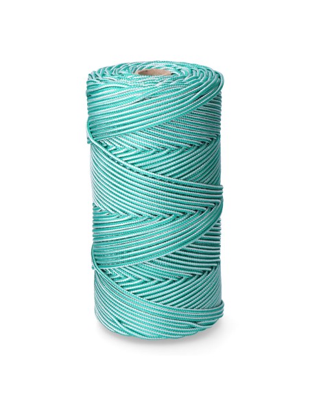 Cordón trenzado polipropileno verde / blanco, calibre 5 mm x 200 m