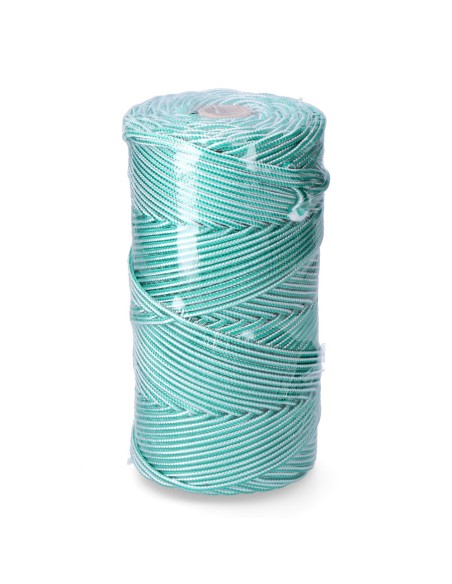 Cordón trenzado polipropileno verde / blanco, calibre 5 mm x 200 m