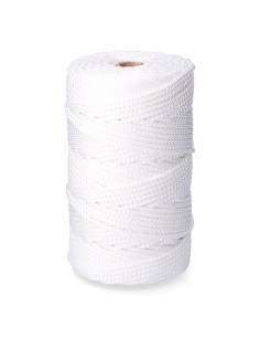 Cordón trenzado poliéster granete blanco, calibre 5 mm x 200 m